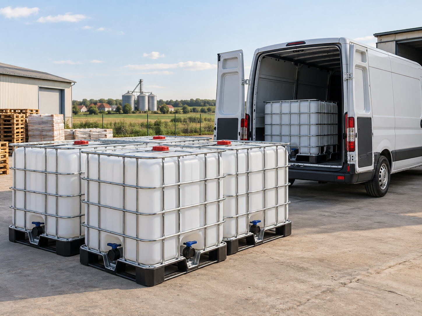 Ilustracija transporta IBC kontejnera